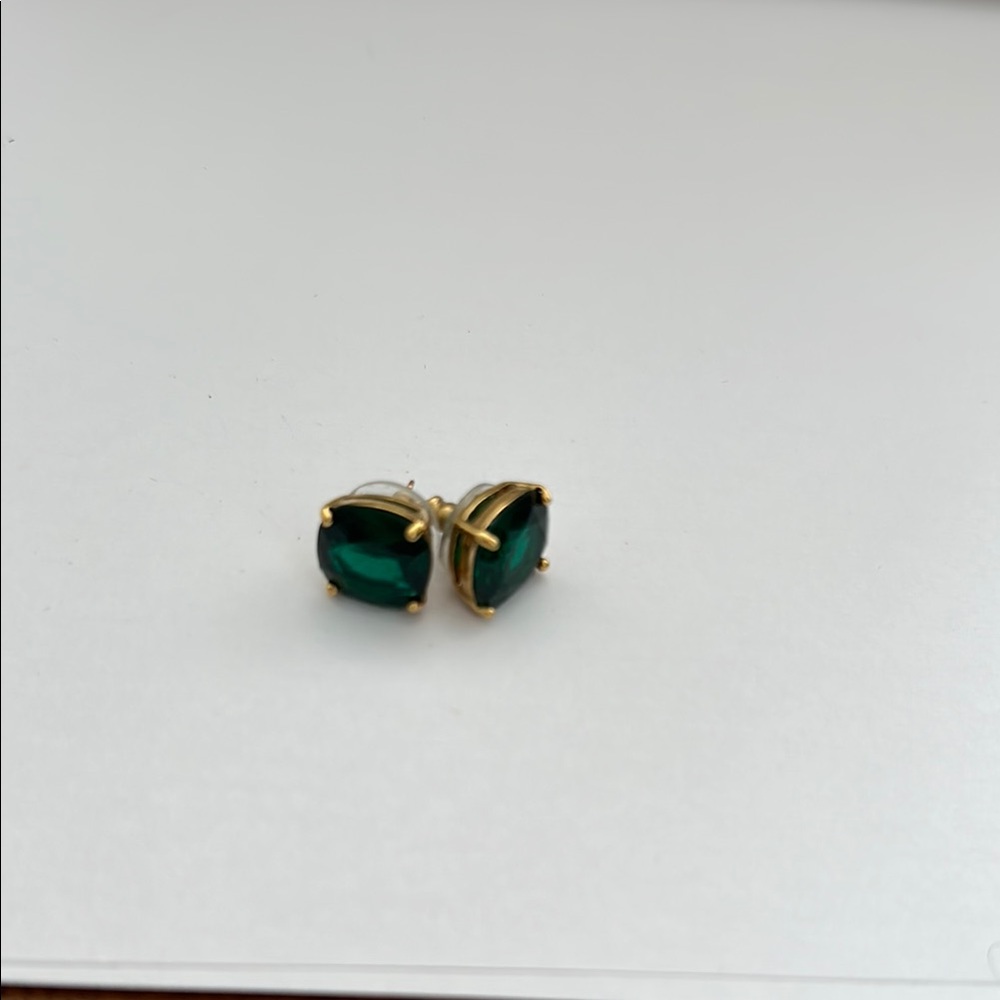 kate spade Green and Gold Stud Earrings